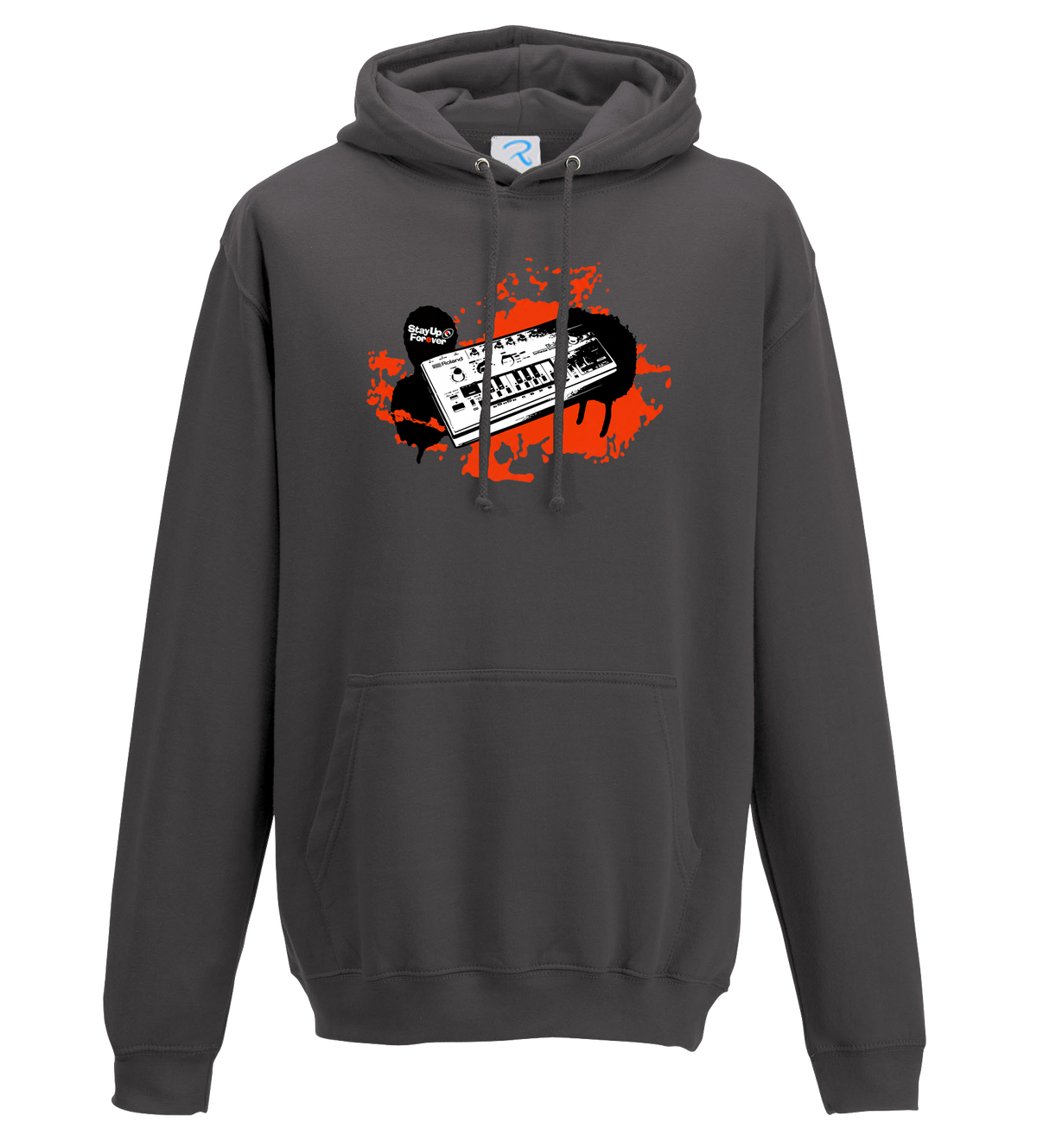 Stay Up Forever - 303 Splatt HOODED TOP - Black / Charcoal - 4 Print Colours - S > 7XL
