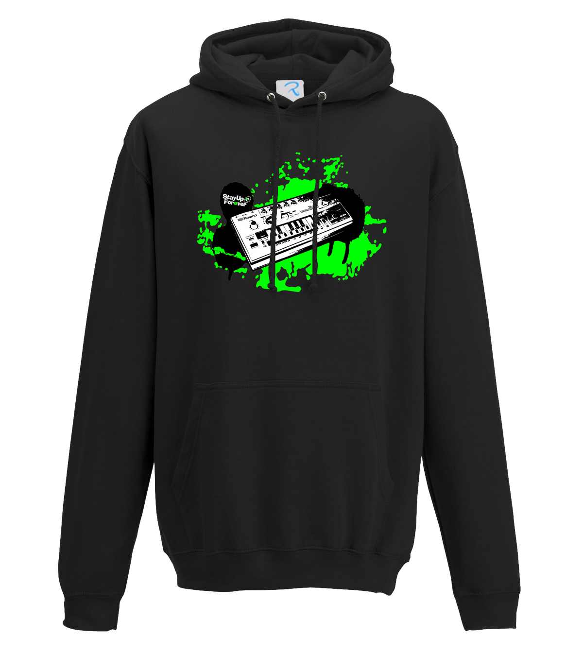 Stay Up Forever - 303 Splatt HOODED TOP - Black / Charcoal - 4 Print Colours - S > 7XL