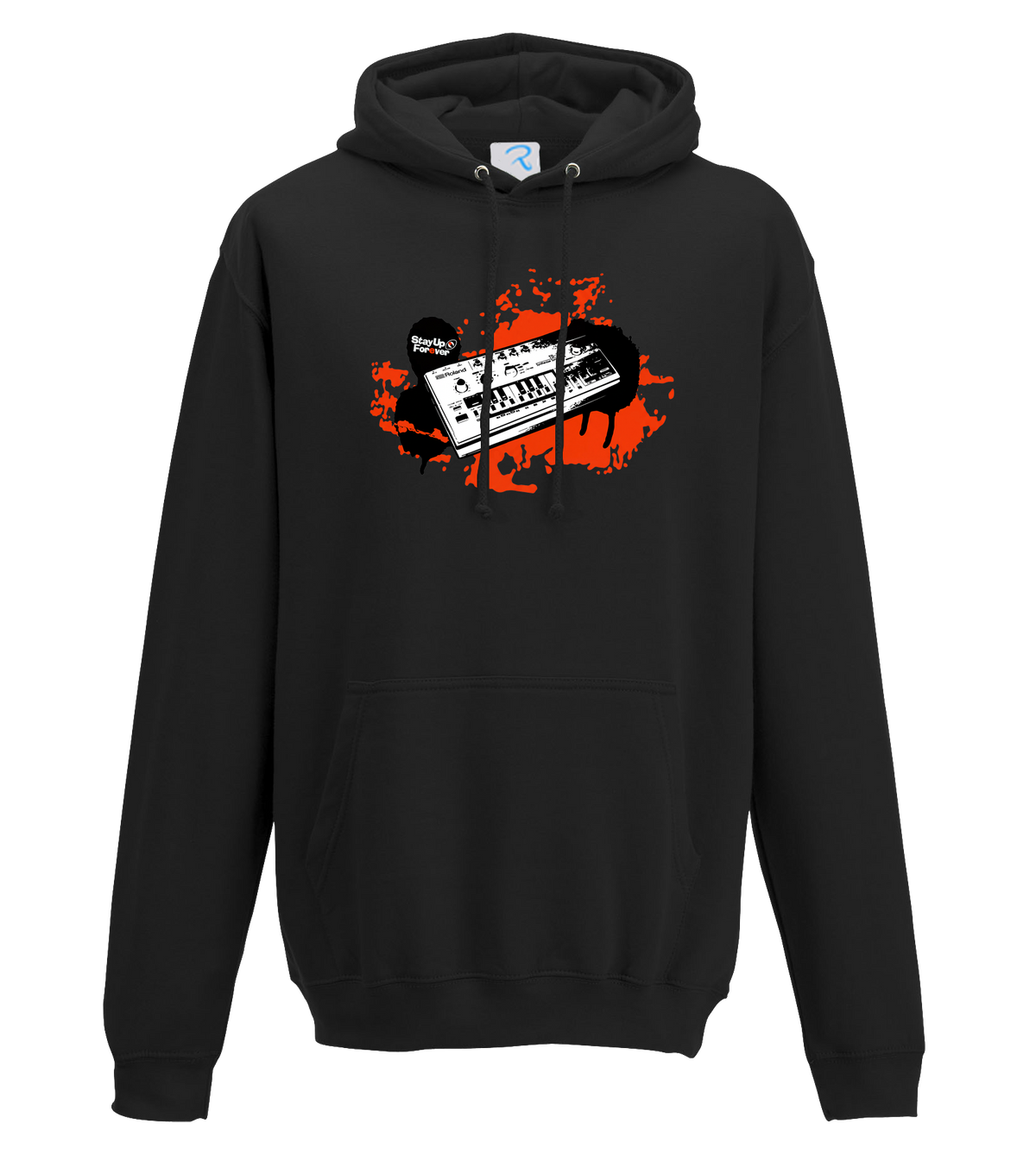 Stay Up Forever - 303 Splatt HOODED TOP - Black / Charcoal - 4 Print Colours - S > 7XL