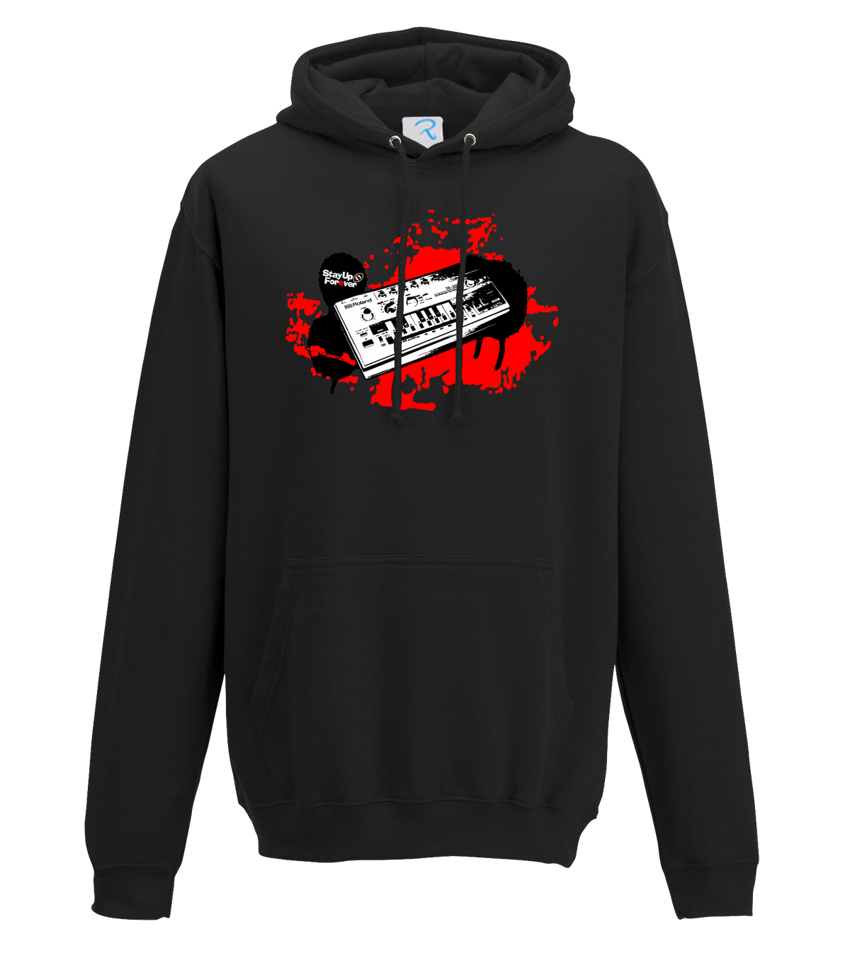 Stay Up Forever - 303 Splatt HOODED TOP - Black / Charcoal - 4 Print Colours - S > 7XL